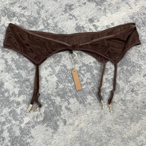 NWT SKIMS Glissenette Garter Belt in Cocoa Sz 3X - Picture 6 of 7